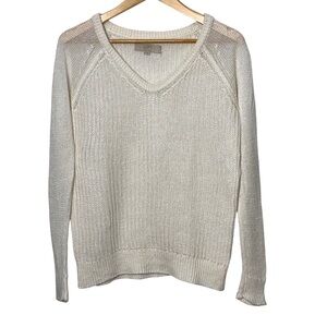 Ann Taylor Loft Womens Linen Sweater Size XS Loose Knit Spring Casual